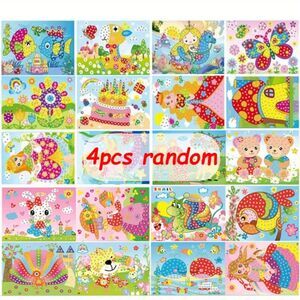 4-Pack Cartoon Diamond Painting Kits | Kids DIY Mosaic Sticker Art Set